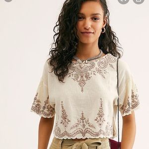 free people adriana woven top